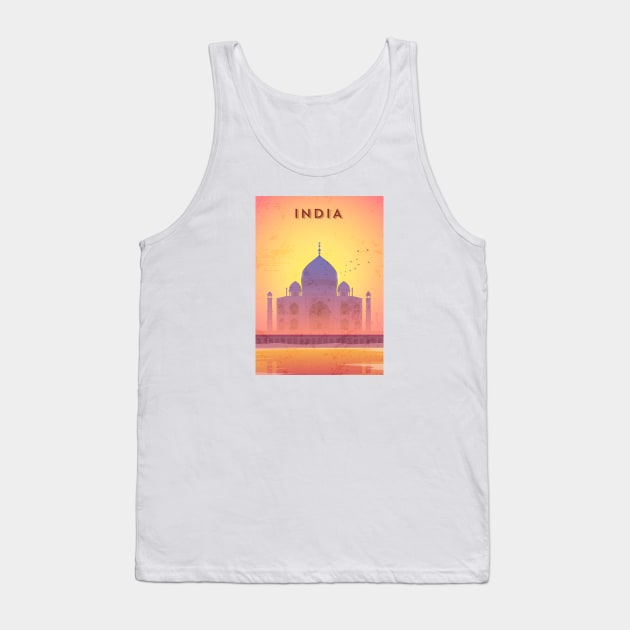 India. Retro travel poster Tank Top by GreekTavern